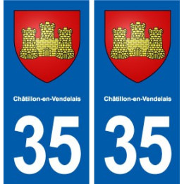 35 Châtillon-en-Vendelais blason  autocollant plaque stickers ville