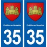 35 Châtillon-en-Vendelais blason  autocollant plaque stickers ville