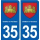 35 Châtillon-en-Vendelais blason  autocollant plaque stickers ville