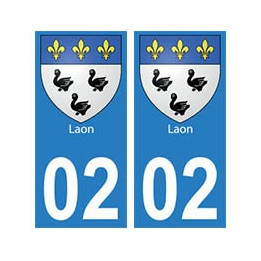 02 Laon ville autocollant plaque