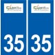 35 Châtillon-en-Vendelais logo autocollant plaque stickers ville