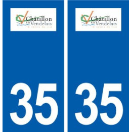 35 Châtillon-en-Vendelais logo autocollant plaque stickers ville