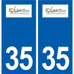 35 Châtillon-en-Vendelais logo autocollant plaque stickers ville
