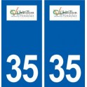 35 Châtillon-en-Vendelais logo autocollant plaque stickers ville