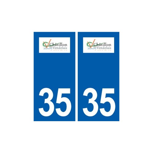 35 Châtillon-en-Vendelais logo autocollant plaque stickers ville