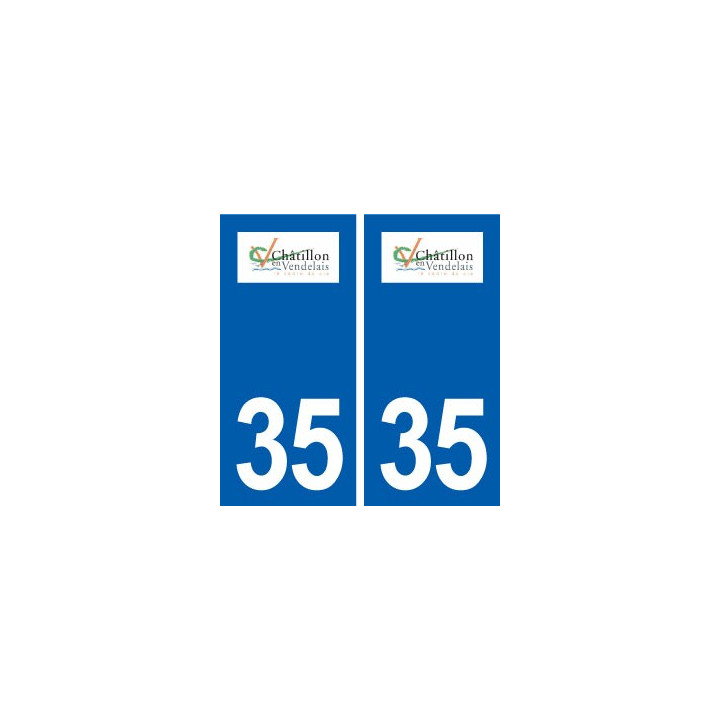35 Châtillon-en-Vendelais logo autocollant plaque stickers ville