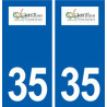 35 Châtillon-en-Vendelais logo autocollant plaque stickers ville