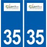 35 Châtillon-en-Vendelais logo autocollant plaque stickers ville
