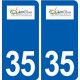 35 Châtillon-en-Vendelais logo autocollant plaque stickers ville