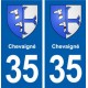 35 Chevaigné blason  autocollant plaque stickers ville