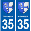 35 Chevaigné blason  autocollant plaque stickers ville