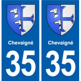 35 Chevaigné blason  autocollant plaque stickers ville