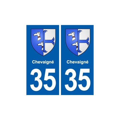 35 Chevaigné blason  autocollant plaque stickers ville
