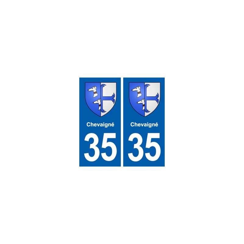 35 Chevaigné blason  autocollant plaque stickers ville