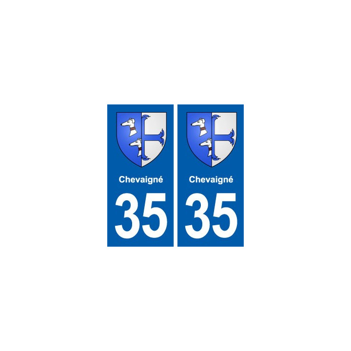35 Chevaigné blason  autocollant plaque stickers ville
