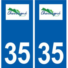 35 Chevaigné logo autocollant plaque stickers ville