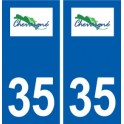 35 Chevaigné logo autocollant plaque stickers ville