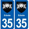 35 Erbrée blason  autocollant plaque stickers ville