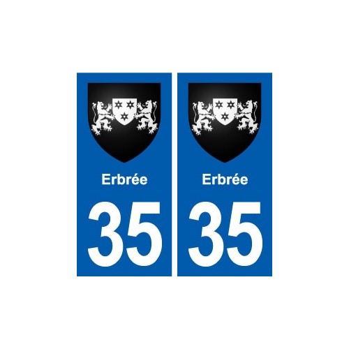 35 Erbrée blason  autocollant plaque stickers ville