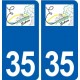 35 Erbrée logo autocollant plaque stickers ville