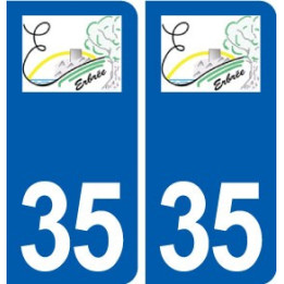 35 Erbrée logo autocollant plaque stickers ville