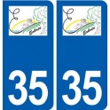 35 Erbrée logo autocollant plaque stickers ville