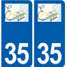 35 Erbrée logo autocollant plaque stickers ville