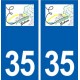 35 Erbrée logo autocollant plaque stickers ville