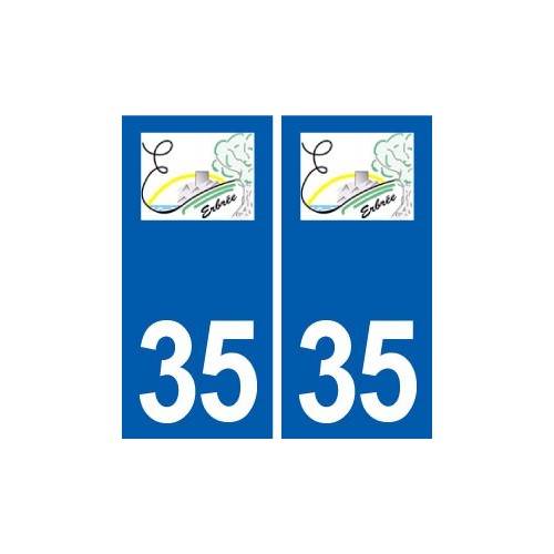 35 Erbrée logo autocollant plaque stickers ville