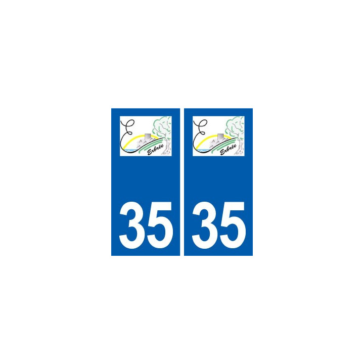 35 Erbrée logo autocollant plaque stickers ville