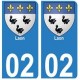 02 Laon ville autocollant plaque