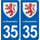 35 La Gouesnière blason  autocollant plaque stickers ville
