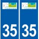 35 La Gouesnière logo autocollant plaque stickers ville