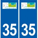 35 La Gouesnière logo autocollant plaque stickers ville