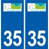 35 La Gouesnière logo autocollant plaque stickers ville