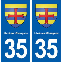 35 Livré-sur-Changeon blason  autocollant plaque stickers ville