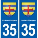 35 Livré-sur-Changeon blason  autocollant plaque stickers ville