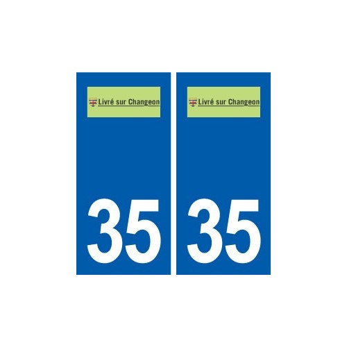 35 Livré-sur-Changeon logo autocollant plaque stickers ville