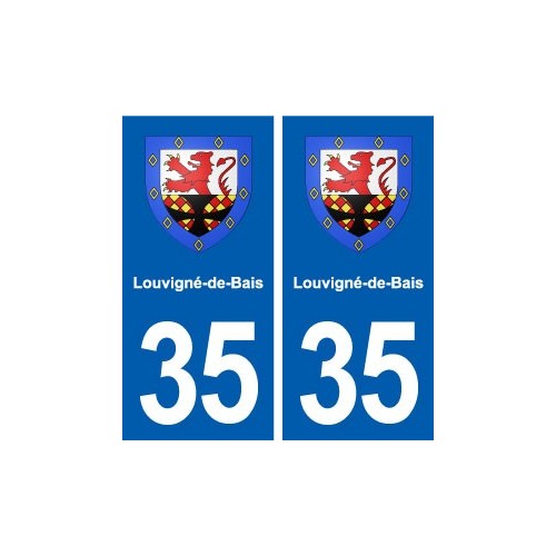 35 Louvigné-de-Bais blason  autocollant plaque stickers ville