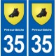 35 Piré-sur-Seiche  blason  autocollant plaque stickers ville