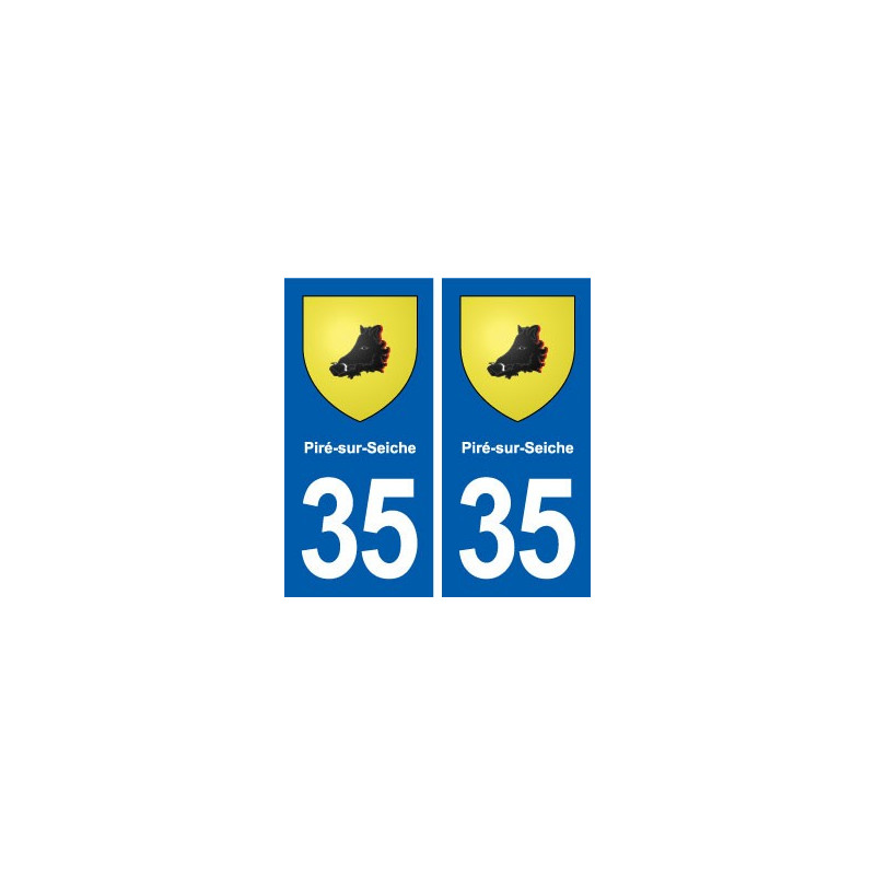 35 Piré-sur-Seiche  blason  autocollant plaque stickers ville
