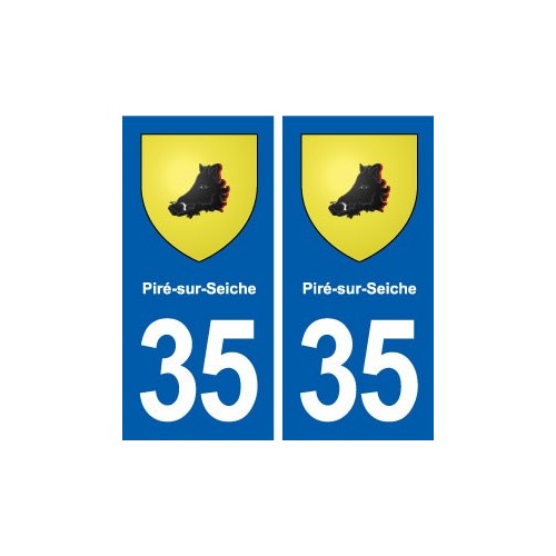 35 Piré-sur-Seiche  blason  autocollant plaque stickers ville