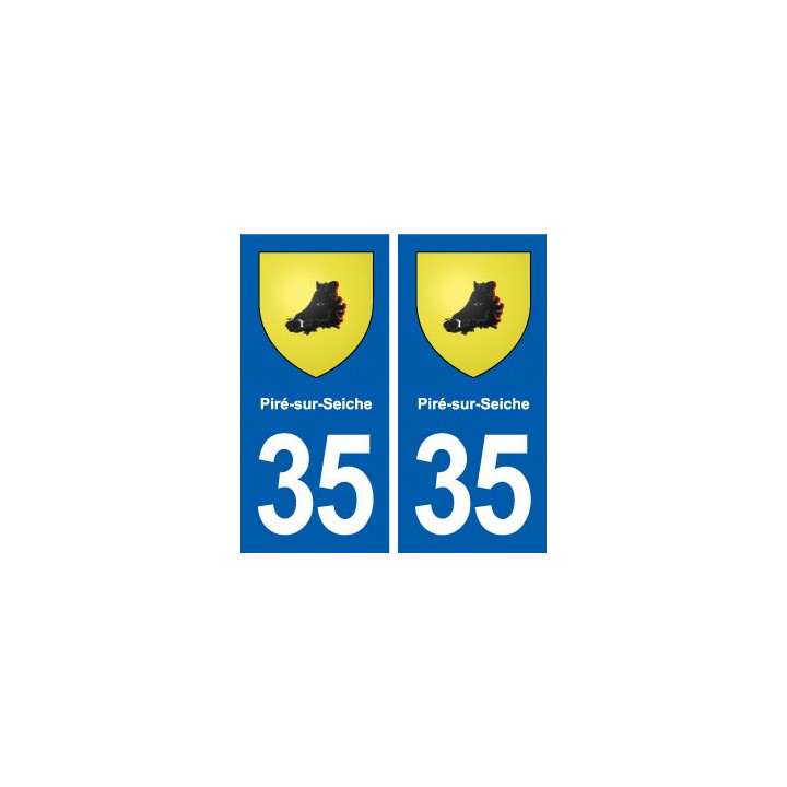 35 Piré-sur-Seiche  blason  autocollant plaque stickers ville