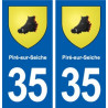 35 Piré-sur-Seiche  blason  autocollant plaque stickers ville