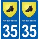 35 Piré-sur-Seiche  blason  autocollant plaque stickers ville