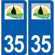 35 Louvigné-de-Bais logo autocollant plaque stickers ville