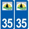 35 Louvigné-de-Bais logo autocollant plaque stickers ville