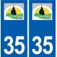 35 Louvigné-de-Bais logo autocollant plaque stickers ville