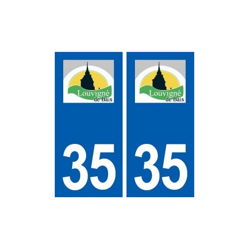35 Louvigné-de-Bais logo autocollant plaque stickers ville