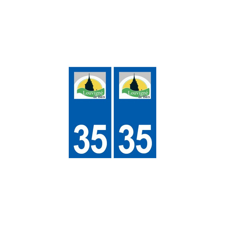 35 Louvigné-de-Bais logo autocollant plaque stickers ville